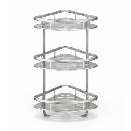 3‑poschodová hliníková rohová polica do kúpeľne – jednoduchá montáž bez vŕtania 3‑poschodová hliníková rohová polica do kúpeľne – jednoduchá montáž bez vŕtania