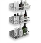   3‑poschodová hliníková rohová polica do kúpeľne,jednoduchá montáž bez vŕtania