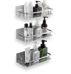   3‑poschodová hliníková rohová polica do kúpeľne,jednoduchá montáž bez vŕtania