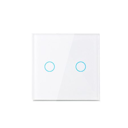 Moderný dotykový elektrický vypínač – dvojitý (biely) Moderný dotykový elektrický vypínač – dvojitý (biely)