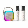 Prenosný RGB Bluetooth karaoke reproduktor s 2 bezdrôtovými mikrofónmi