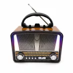   Retro Bluetooth rádio s LED svetlom a praktickou zabaudovanou baterkou