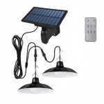   Solárna vonkajšia závesná lampa s 2 svetlami a diaľkovým ovládaním