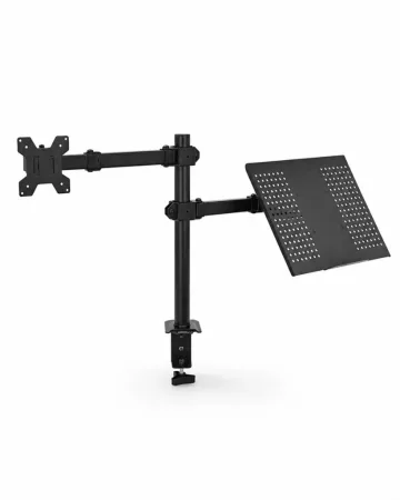 Dvojramenný stolný stojan na monitor a notebook pre displeje s uhlopriečkou 10–32 palcov, s upevnením pomocou svorky Dvojramenný stolný stojan na monitor a notebook pre displeje s uhlopriečkou 10–32 palcov, s upevnením pomocou svorky
