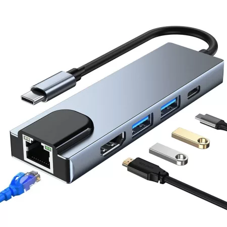 5 v 1 HUB s USB-C konektorom 5 v 1 HUB s USB-C konektorom
