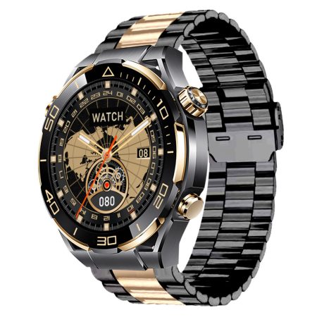 S30 Max inteligentné hodinky – AMOLED displej, Bluetooth volania a lokálne prehrávanie hudby – čierna/zlatá