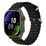   Laxasfit H7 Inteligentné hodinky s funkciou Bluetooth hovorov, meraním pulzu, počítadlom krokov, monitorovaním spánku, zakriveným displejom, určené pre športy v prírode, čierne