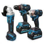   Rextool 3-dielna akumulátorová súprava náradia s 2×96V akumulátorom