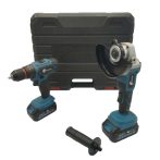   Rextool 96V akumulátorová súprava náradia – set vŕtačky a uhlovej brúsky s kufríkom na náradie