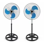 Sada 2 ks 18-palcových stojacích ventilátorov – s 3 kovovými lopatkami, 3 rýchlostnými stupňami, nastaviteľná výška v rozmedzí 100–128 cm Sada 2 ks 18-palcových stojacích ventilátorov – s 3 kovovými lopatkami, 3 rýchlostnými stupňami, nastaviteľná výška v rozmedzí 100–128 cm