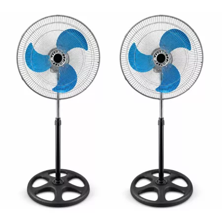 Sada 2 ks 18-palcových stojacích ventilátorov – s 3 kovovými lopatkami, 3 rýchlostnými stupňami, nastaviteľná výška v rozmedzí 100–128 cm Sada 2 ks 18-palcových stojacích ventilátorov – s 3 kovovými lopatkami, 3 rýchlostnými stupňami, nastaviteľná výška v rozmedzí 100–128 cm