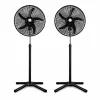Sada 2 ks 18-palcových stojacích ventilátorov – s 5 lopatkami, 3 rýchlostnými stupňami, nastaviteľná výška 104–132 cm, čierna Sada 2 ks 18-palcových stojacích ventilátorov – s 5 lopatkami, 3 rýchlostnými stupňami, nastaviteľná výška 104–132 cm, čierna