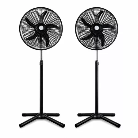 Sada 2 ks 18-palcových stojacích ventilátorov – s 5 lopatkami, 3 rýchlostnými stupňami, nastaviteľná výška 104–132 cm, čierna Sada 2 ks 18-palcových stojacích ventilátorov – s 5 lopatkami, 3 rýchlostnými stupňami, nastaviteľná výška 104–132 cm, čierna