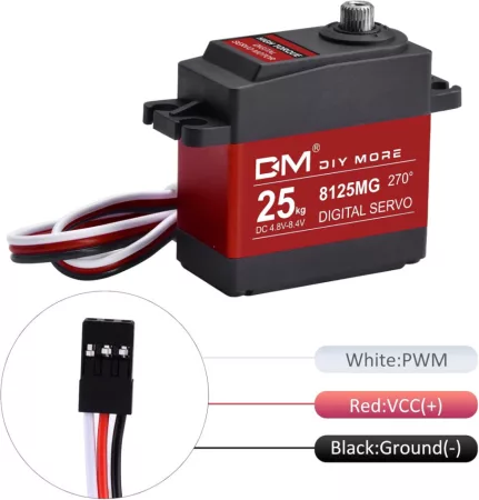 digitálny servomotor diymore 8125MG, 25 kg, 270°, kovový prevodový mechanizmus digitálny servomotor diymore 8125MG, 25 kg, 270°, kovový prevodový mechanizmus