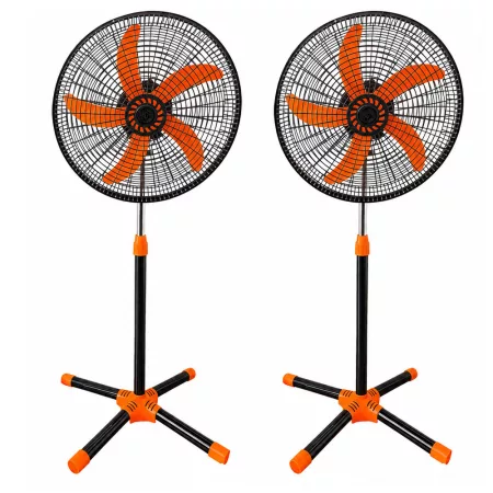 Sada 2 ks 18-palcových stojacích ventilátorov – s 5 lopatkami, 3 rýchlosťami, nastaviteľná výška 104–132 cm, oranžová Sada 2 ks 18-palcových stojacích ventilátorov – s 5 lopatkami, 3 rýchlosťami, nastaviteľná výška 104–132 cm, oranžová