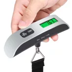 Digitálna váha na kufre s LCD displejom, 50 kg, strieborná a čierna Digitálna váha na kufre s LCD displejom, 50 kg, strieborná a čierna