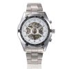 Mechanické elegantné pánske hodinky Skeleton -strieborné Mechanické elegantné pánske hodinky Skeleton -strieborné