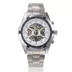 Mechanické elegantné pánske hodinky Skeleton -strieborné Mechanické elegantné pánske hodinky Skeleton -strieborné